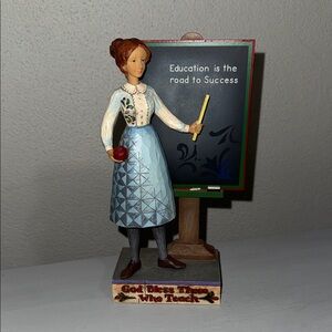 JIM SHORE 2007 HEARTWOOD "GOD BLESS THOSE WHO TEACH" TEACHER FIGURINE #4009209